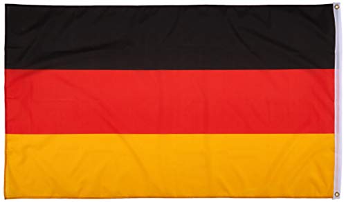 Fahnenwelt 16117 - Bandera de Alemania con 2 Anillos de Metal, 150 x 90 cm
