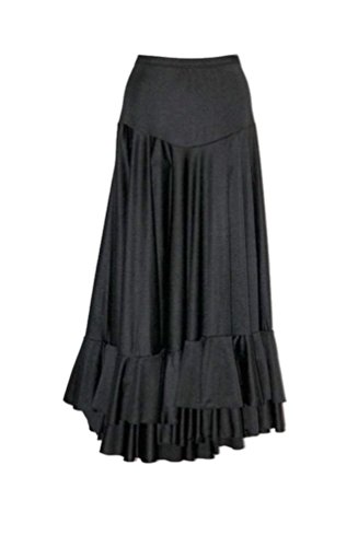 Falda negra con volantes para flamenco, Taille 10:130-148CM