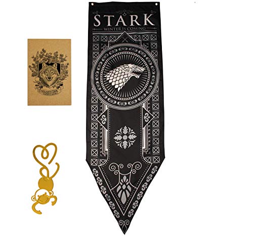 FengHuiSport [18"X 59" Juego de Tronos Casa Banner y Bandera 3pk | Casa Stark | Targaryen | Lannister | Party Home Bar Decoración de Regalo