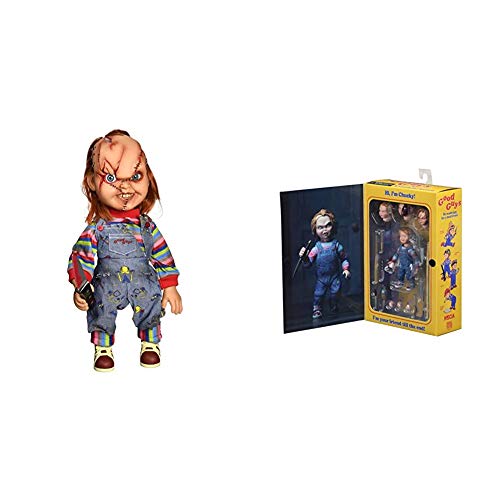 Figura Chucky El Muñeco Diabolico 38cm con Voz + NECA Figura Ultimate Chucky, Multicolor (NECA42112)