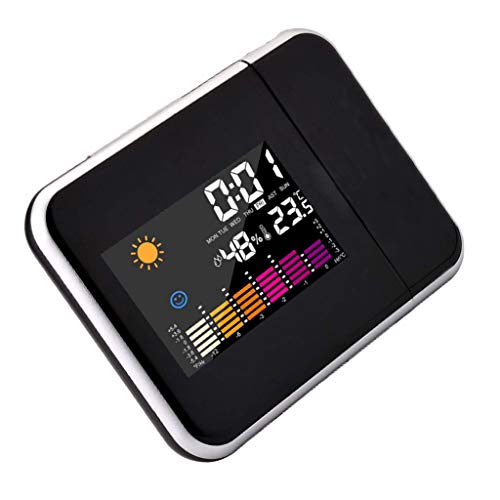 FLAMEER Despertador Digital, Despierta con Los Sonidos De La Naturaleza, Pantalla LED con Pantalla De Hora, Fecha, Temperatura - Negro