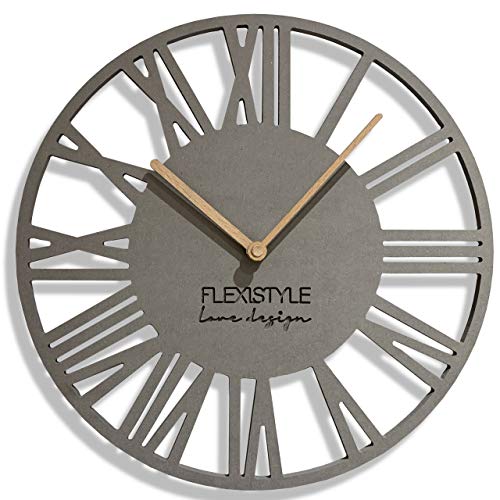 FLEXISTYLE - Reloj de Pared (30 cm), Color Gris