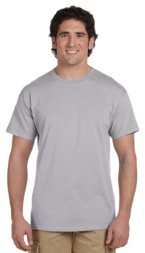 Fruit of the Loom Camiseta de algodón pesado, color plateado, XL (paquete de 2)