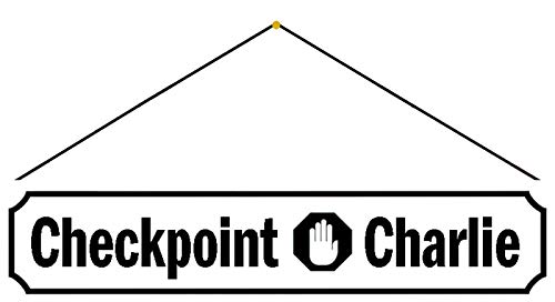 FS Checkpoint Charlie Berlin - Placa metálica (10 x 46 cm, con cordel)