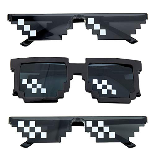 Gafas Thug Life, Comius Sharp 3 Pack Mosaico Gafas de Sol Para Hombre y Mujer, Diseño de Mosaico