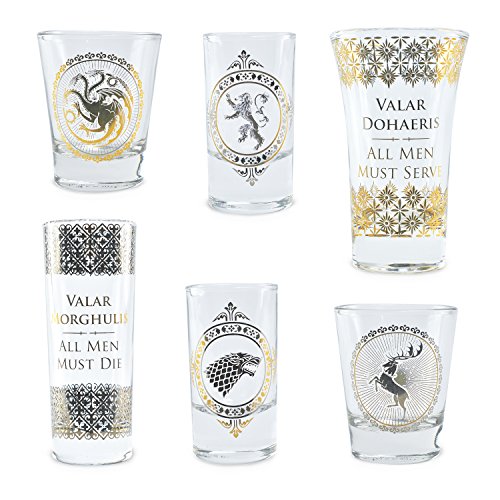 Game Of Thrones Vasos Set of 6 Black and Gold Premium Juego de Tronos, 1