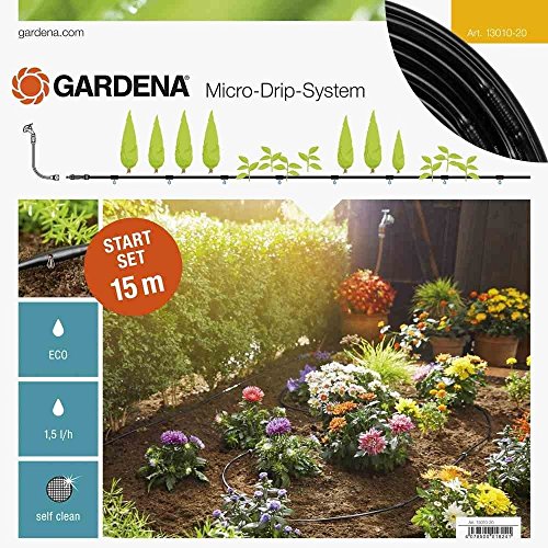 Gardena 13010-20 13010-20-Set de Inicio S 15 m de hileras sensibles de la Cocina y Plantas Ornamentales, Negro, 23.5x27x6 cm