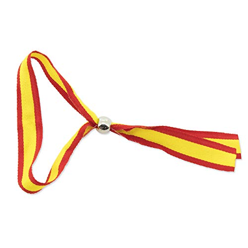 GARGOLA.ES OPERADORES DIGITALES Pack DE 50 Pulseras Ajustable con BOLITA DE Metal Bandera de España Muy Buena RELACIÓN Calidad CANTIDAD para REGALAR-34.00 x 1.50 x 0.00 cm