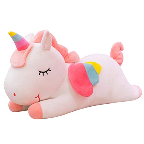 GASF Peluche Suave De Algodón PP De 30cm, Alas De Ensueño, Peluche Unicornio, Unicornio De Arcoiris De Peluche De Felpa,Peluche para Bebé Unicornio,Baby Sleeping Pillow Doll - Blanco