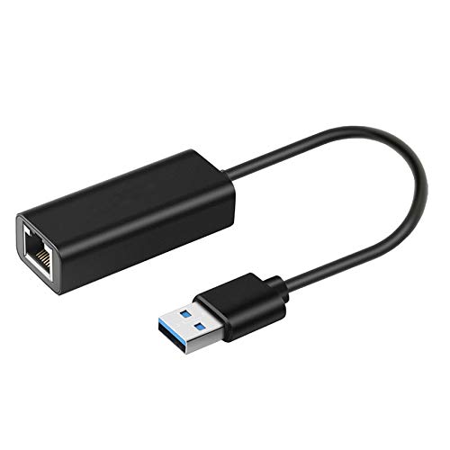 GeekerChip Adaptador USB Ethernet,Adaptador de Red USB 3.0 a Ethernet da Gigabit 10/100/1000 Mbps Compatible con PC o Portátiles de Windows 10,8,7,XP,Vista,Mac OS(Negro)
