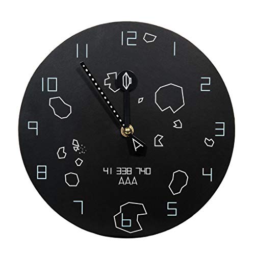 getDigital Asteroids - Reloj de pared con diseño de Nerd para fans de juegos y arcada retro, color negro, 24 cm de diámetro