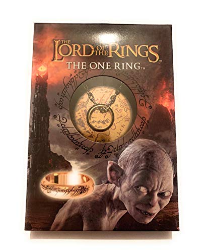 giulyscreations Anillo único con el Señor de los anillos, original de One Ring The Lord of The Rings El Hobbit Sauron Gollum, grabado en lengua Mordor, paquete oficial