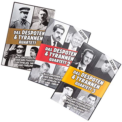GOODS+GADGETS Tyrannen & Despoten Quartett – El dictador Juego de cartas los 32 líderes más malos de la historia en cartas (juego completo (todas las 3 variantes)