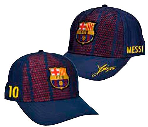 Gorra adulto FC. Barcelona Player Messi-18 – Producto con Licencia – 100% Acrilico – Talla adulto L/XL ajustable