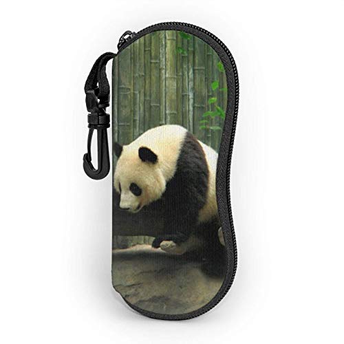 GOSMAO Funda Gafas Panda de bambú Neopreno Estuche Ligero con Cremallera Suave Gafas Almacenaje