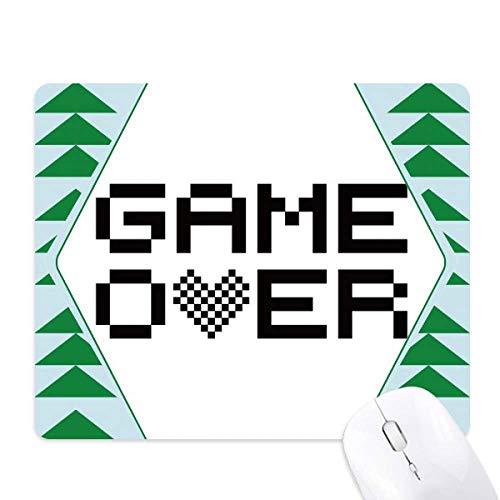 Grey Black Game Over Pixel Mouse Pad Green Pine Tree Rubber Mat