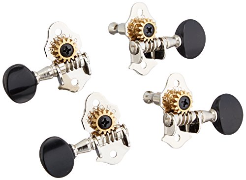 Grover sintonizadores de 9 NB – Asiento para ukelele, níquel con botones de color negro