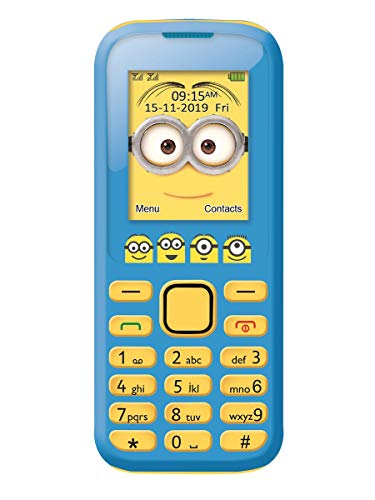 Gru: Mi Villano Favorito GSM20DES Despicable Me GRU, Minions-Teléfono Móvil con Bluetooth, cámara, Doble SIM, Radio, Auriculares (Lexibook, Color Azul/Amarillo