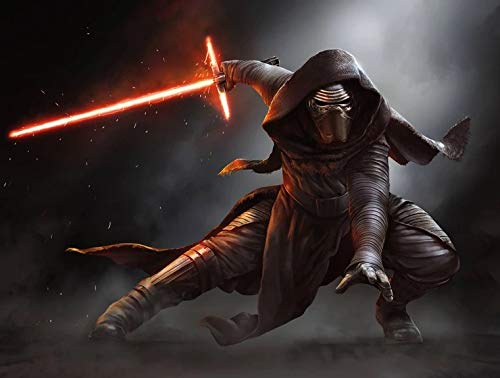 GTZXHNM Pintura por Números Kylo REN La Guerra de Las Galaxias para Adultos y niños Pintar DIY al óleo de Bricolaje con Marco Personalizado Kit Pinceles Principiantes Lienzo Decoraciones 40X50CM GTZXHNM Pintura por Números Kylo REN La Guerra de Las Galaxias para Adultos y niños Pintar DIY al óleo de Bricolaje con Marco Personalizado Kit Pinceles Principiantes Lienzo Decoraciones 40X50CM