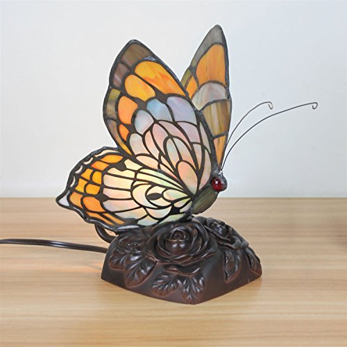 Gweat Pastoral Creativa de Estilo Europeo Lámpara de Mesa de Mariposa Lámpara de Noche para Niños - 20 cm