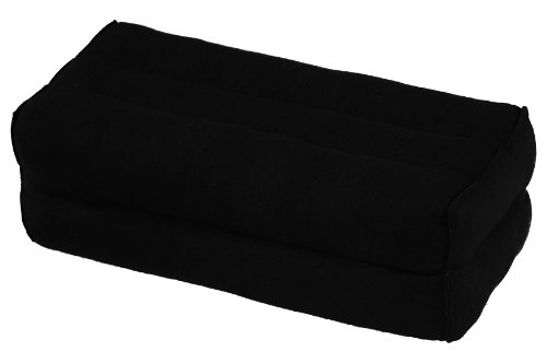 Handelsturm Bloque de Yoga para la meditación (35x15x10 cm, cojín de Soporte con Relleno de kapok), algodón Natural Negro