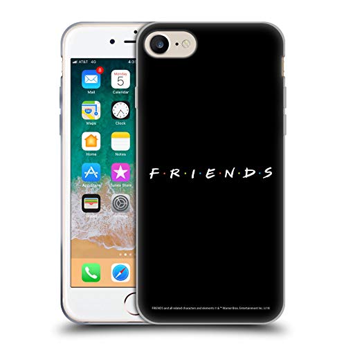 Head Case Designs Oficial Friends TV Show Negro Logotipos Carcasa de Gel de Silicona Compatible con Apple iPhone 7 / iPhone 8 / iPhone SE 2020
