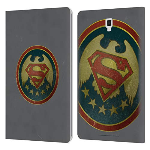 Head Case Designs Oficial Superman DC Comics Insignia angustiada Logotipos Carcasa de Cuero Tipo Libro Compatible con Galaxy Tab S4 10.5 (2018)