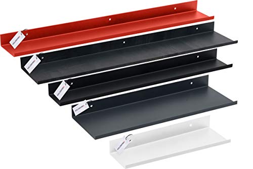HOLZBRINK Estante Flotante de Metal, Estante Universal de Pared, en Forma de U, 195x50x15 mm, Longitud: 60 cm, Blanco Tráfico, HLMW-01B-60-9016 HOLZBRINK Estante Flotante de Metal, Estante Universal de Pared, en Forma de U, 195x50x15 mm, Longitud: 60 cm, Blanco Tráfico, HLMW-01B-60-9016