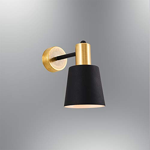 Homemania - Lámpara de pared Petra aplique, negro, dorado, de metal, 12 x 20 x 24 cm, 1 x máx. 40 W, E27