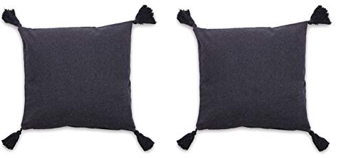 Homevibes Fundas De Cojin con Borlas, Juego de 2 Cojines con Borlas de 40 x 40 cm de 100% Algodon, Fundas de Cojin para Sofa, Comedor o Dormitorio (Set de 2 Gris Oscuro) Homevibes Fundas De Cojin con Borlas, Juego de 2 Cojines con Borlas de 40 x 40 cm de 100% Algodon, Fundas de Cojin para Sofa, Comedor o Dormitorio (Set de 2 Gris Oscuro)