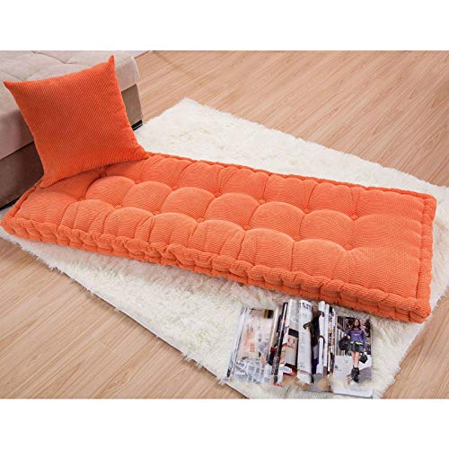 HUANXA Jardín Banco Cojín De Asiento, Pana Rectángulo Cojines para Silla Espesar Cojín De Piso para Terraza Silla De Comedor Balcón-naranja-55x55cm(22x22inch)