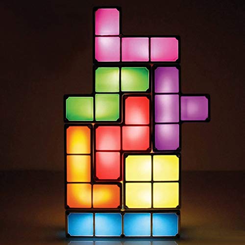 HYYK Lámpara de Tetris, Lámpara de Mesa LED Apilable Luz de Estado de ánimo DIY Retro Juguete 3D Niños Lámpara de Tetris Bloques de Construcción