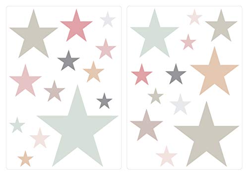 I-love-Wandtattoo Pegatina de Pared Set habitación Infantil Estrellas en Colores Pastel en Combinaciones Modernas Unidades Estrellado para Pegar Adhesivos de Pared Pegatinas decoración de la Pared