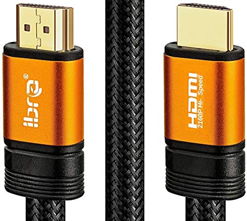 IBRA 4M Orange Cable de HDMI de Ultra Alta Velocidad Cable de 18Gb/s HDMI 2.0b Soporte 4K@60Hz Fire TV, Ethernet, Retorno de Audio,Video UHD 2160p,HD 1080p,3D, Xbox Playstation PS3 PS4 PC