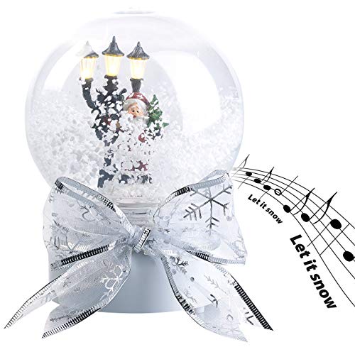 Infactory Bola de Nieve: Globo de Nieve con Santa Claus Cantando, táctil Activo, Linterna LED (Esfera de Cristal)