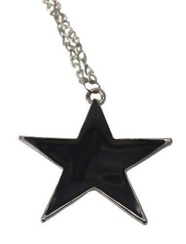 INKgrafiX - Collar - "estrella negro" Gothic Punk - black Star - modern - Cadena - aprox 66 cm de largo ajustable - IG17574