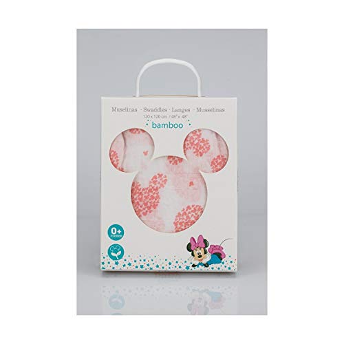 Interbaby Mn021 - Muselina Disney Minnie Mouse Original, Blanco Y Rosa