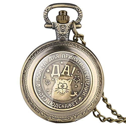 IOMLOP Reloj de bolsilloMonedas Antiguas Retro Bronce Artesanía de Metal Rublo Monedas Copiar Imitación Antigua Moneda Reloj de Bolsillo de Cuarzo Coleccionables, Bronce Retro