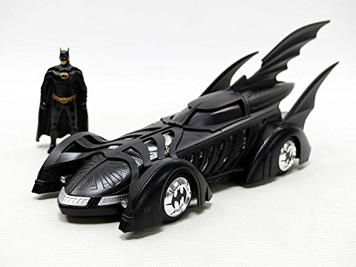 Jada Toys – Batman Forever con Figura Batmobile Vehículo Miniatura, 98036BK, Negro, Escala 1/24