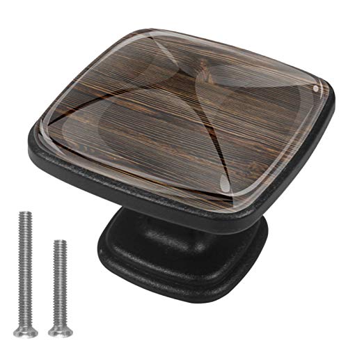 Juego de 4 pomos de cristal para armario de 1.18 pulgadas, tiradores de cajón transparentes para cocina, baño, aparador y armario, madera marrón vintage envejecida Juego de 4 pomos de cristal para armario de 1.18 pulgadas, tiradores de cajón transparentes para cocina, baño, aparador y armario, madera marrón vintage envejecida