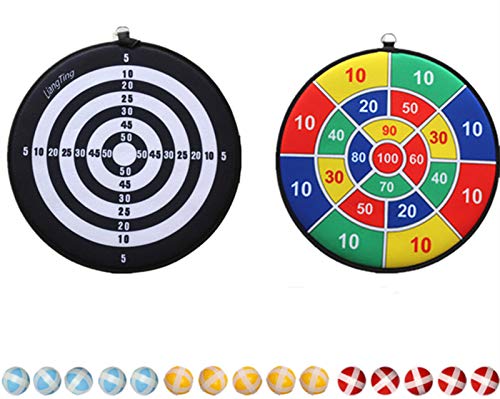 Juego de dardos para niños con 15 bolas adhesivas, juego de mesa para niños, juego de mesa de dardos clásico al aire libre para niños, mejor regalo para niños (34,5 cm)