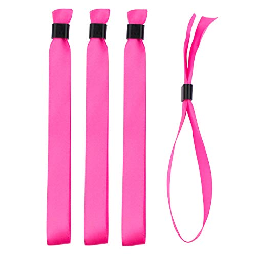 Juego de pulsera en tela / cinta de raso, con cierres de plástico - 10 colores disponibles (rosa, 20)