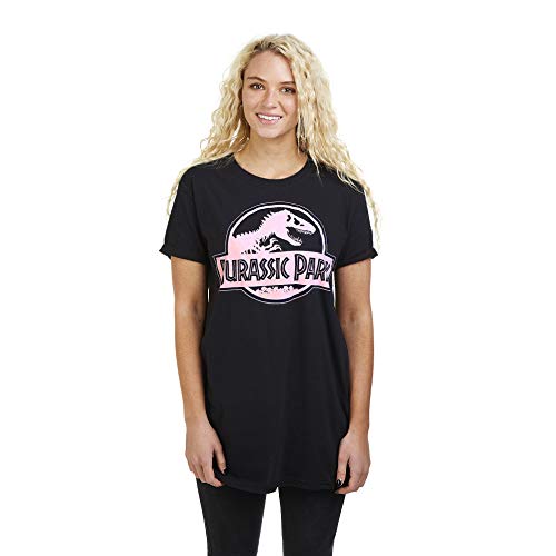 Jurassic Park Logo Camiseta, Negro (Black Blk), 44 (Talla del Fabricante: X-Large) para Mujer