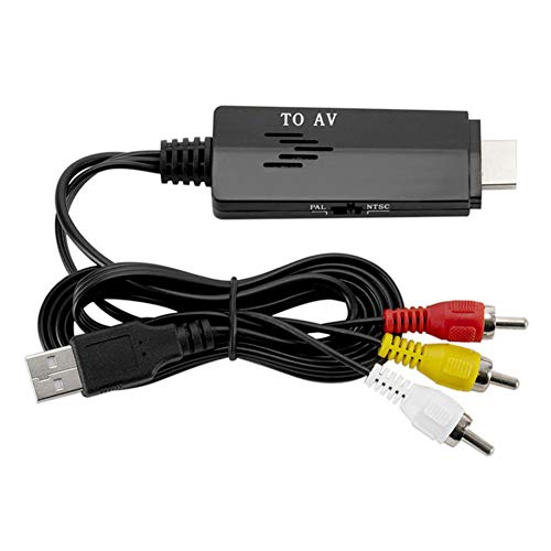 Kafuty-1 - Convertidor RCA a HDMI HD a AV para cable conversor de RCA a HDMI480 i 576 i cable convertidor de macho a macho para TV VHS VCR