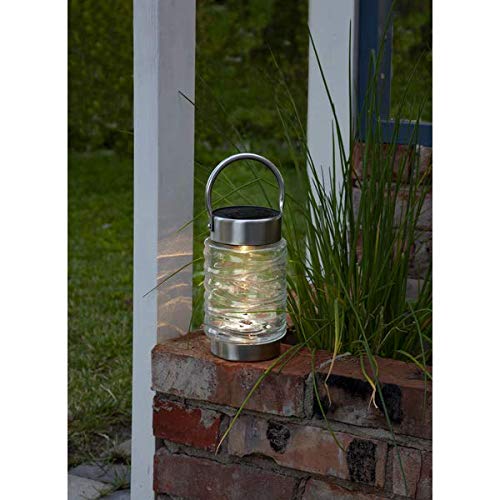 Kamaca Farol solar LED de cristal y acero inoxidable con 1 LED blanco cálido de 10 lúmenes para colgar (lámpara solar Capri) Kamaca Farol solar LED de cristal y acero inoxidable con 1 LED blanco cálido de 10 lúmenes para colgar (lámpara solar Capri)