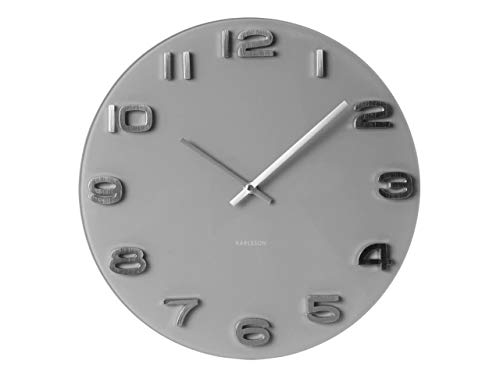 Karlsson Reloj de Pared Vintage Gris Redondo, 4.2x35x35 cm