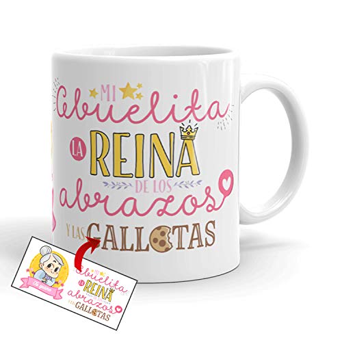 Kembilove Taza Desayuno para Abuela – Taza Original con Mensajes Graciosos para Abuelas y Madres – Taza con Mensaje Mi Abuelita es la Reina – Taza de Té para Abuelas – Regalos Originales