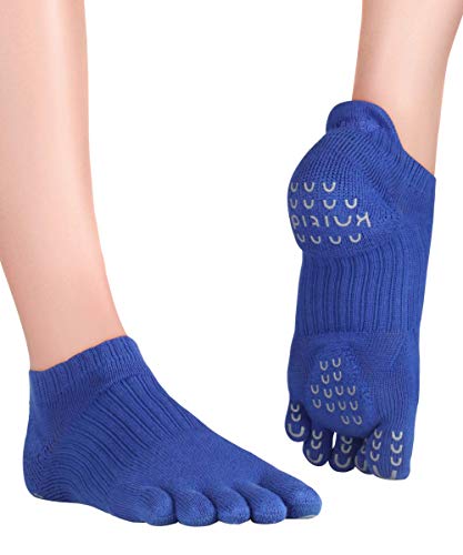Knitido Plus Yama, Calcetines Antideslizantes de Dedos para Pilates, Talla:39-42, Color:azul real (77)
