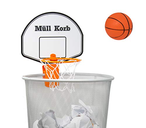 KrockaZone - Mini canasta de baloncesto para la basura/papelera con pelota pequeña: diversión para habitaciones/oficinas/hogar/niños/deportes/juguetes.