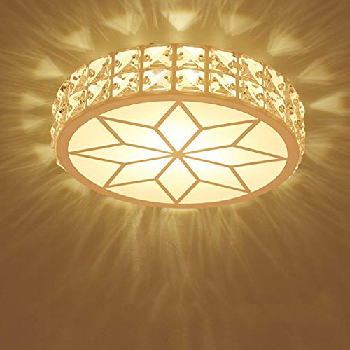 Lámpara de techo de cristal europea creativa, luz cálida y luz blanca de 5W-11W, lámpara de techo LED de 17cm-21cm de diámetro-color cálido_Los 21cm * 10cm